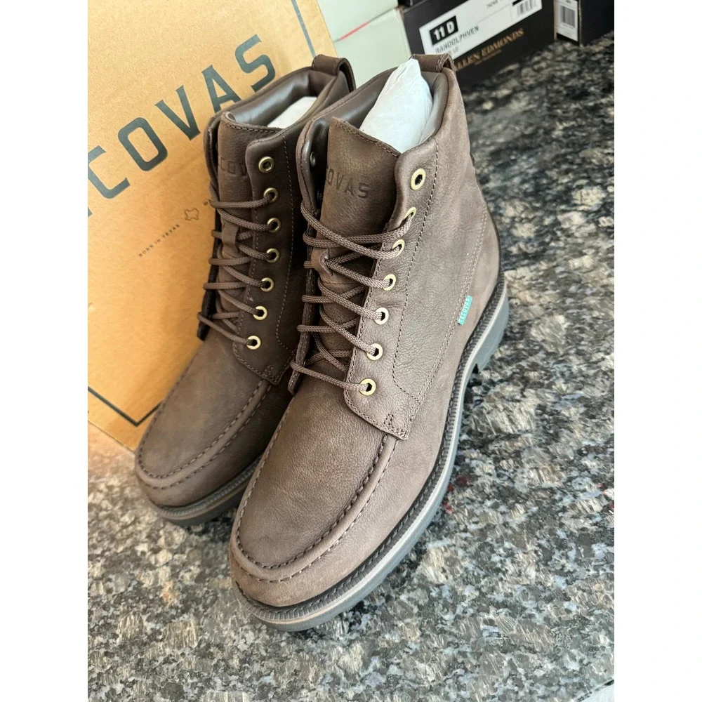 Tecovas The Rugged Moc Umber WP Cowhide‎ Leather Boots Mens 10 D M10079UM
